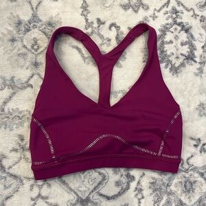 Lululemon Limited Edition Shine Sports Bra Nulu Fabric Fuchsia & Silver Accent 4